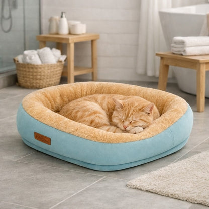 Lit pour Animal de Compagnie Confortable en Peluche Carré – Niche pour Chiot et Chat – Canapé Coussin pour Petits et Moyens Animaux